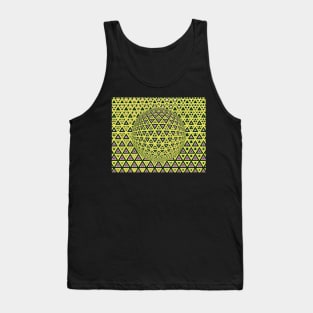 similar shaped mosaic tiles design over a 3D sphere in yellow and pink Tank Top